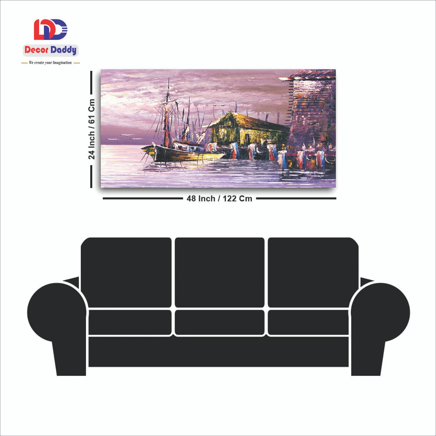 Marine Boat Premium Canvas Wall Painting decorative masterpiece for home decor